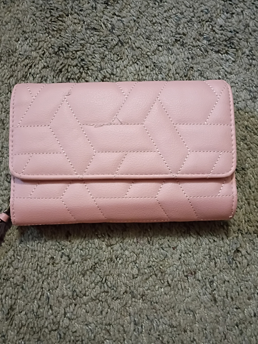 Quilted Pink Women's Wallet - Stylish Folded Clutch